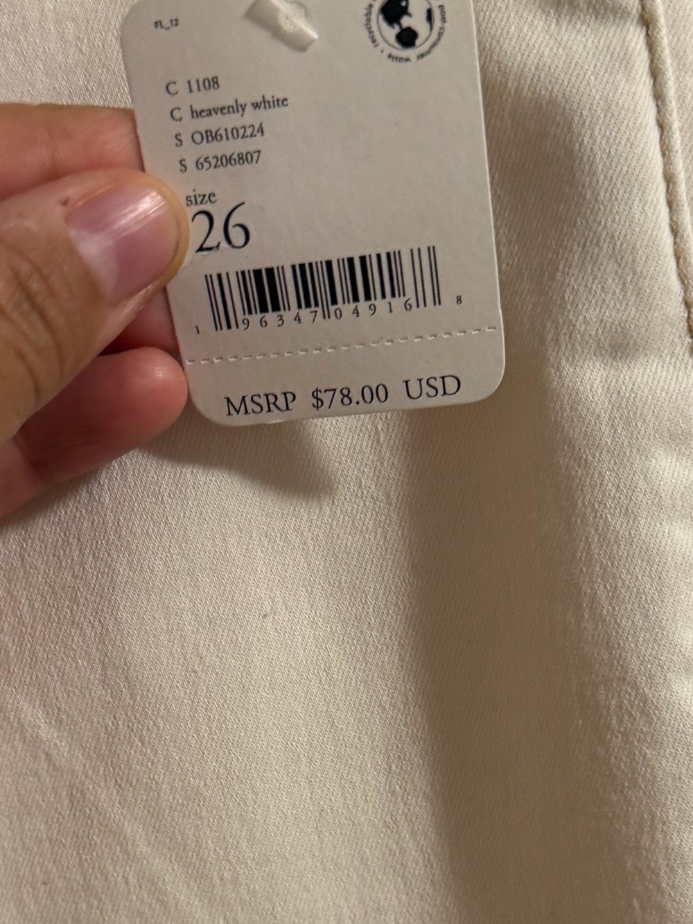 We The Free Just Float On Flare Jeans Heavenly White Size 26 NWT - Picture 6 of 6
